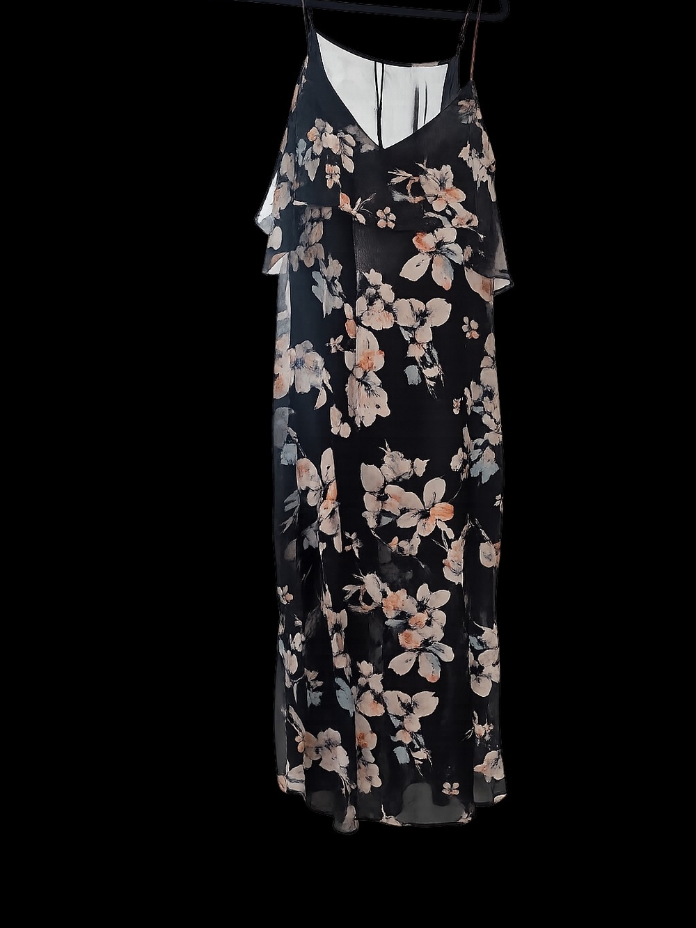 Buffalo David Bitton Black Floral Sheer Maxi Dress